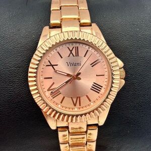 Vivani Women's Rose Gold Tone Quartz Watch with Roman Numerals